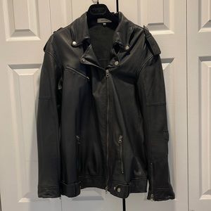 Jakett black leather  motorcycle jacket